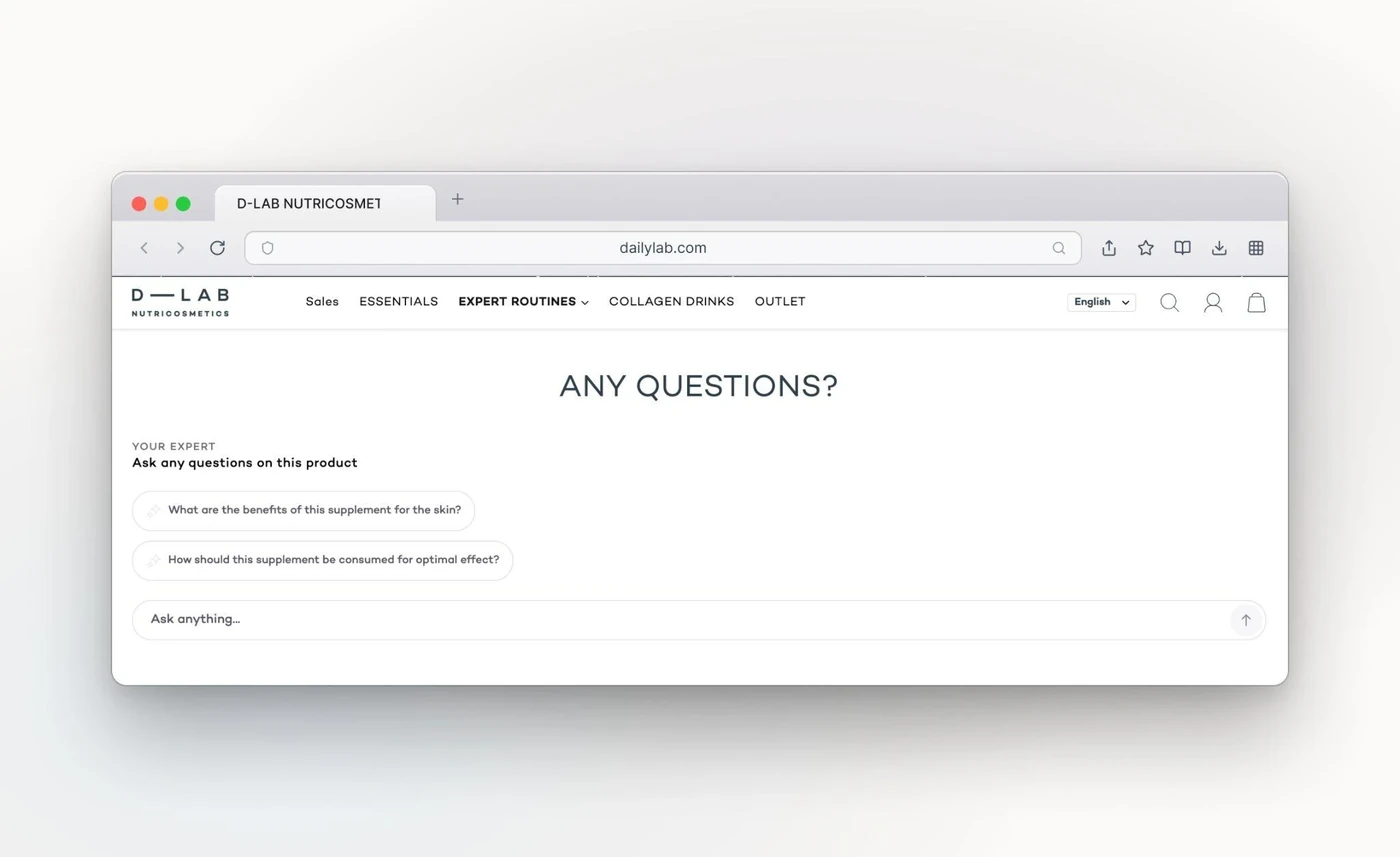 An embedded AI shopping agent on dailylab.com