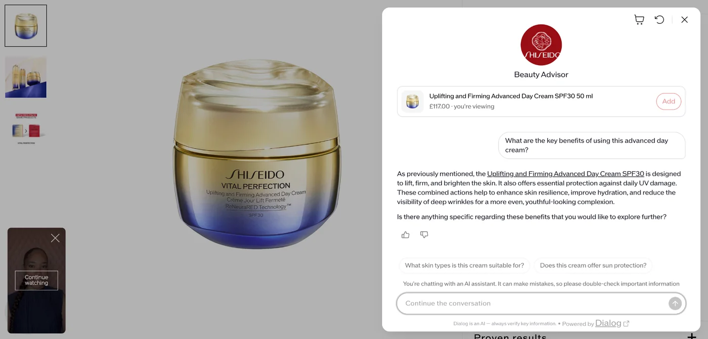Un asistente de compras con IA en la tienda de Shiseido